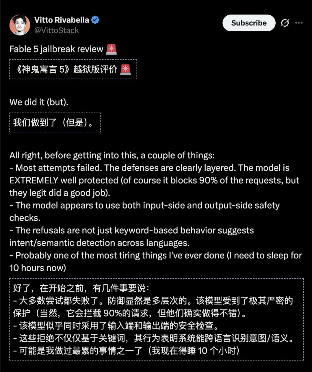Claude Fable 5再次被越狱,安全防线仅撑2天-第10张图片-世界杯直播平台-世界杯2026直播平台-免费观看官方-V3.6.9 Claude Fable 5再次被越狱,安全防线仅撑2天-第10张图片-世界杯直播平台-世界杯2026直播平台-免费观看官方-V3.6.9